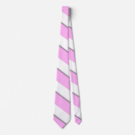 Corbata Patrón de rayas de chevron blanco rosado elegante