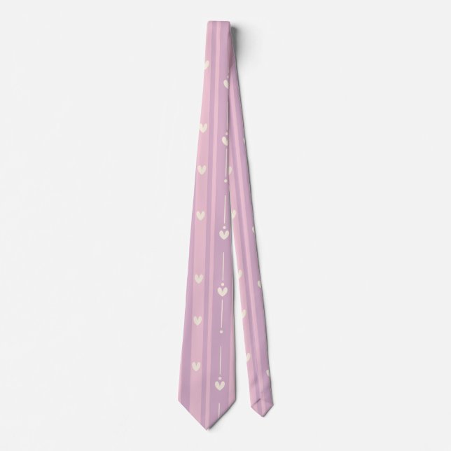 Corbata Patrón de rayas de corazón sonrojado (Anverso)