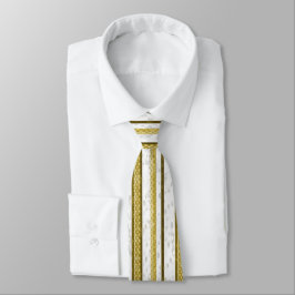 Corbata Patrón de rayas de encaje de oro blanco