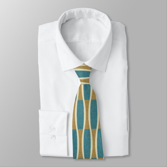 Corbata Patrón de rayas de estaño de estaño moderno de med (Atado)