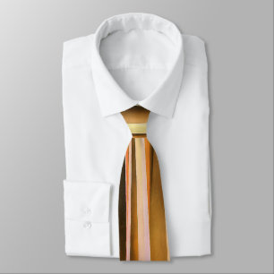 Corbata Patrón de rayas de otoño naranja marrón y melocotó