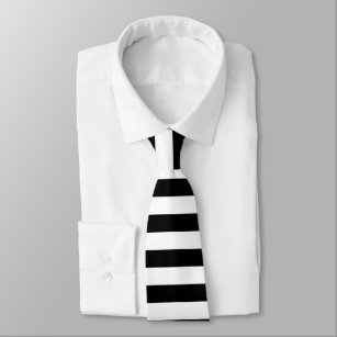 Corbata Patrón de rayas horizontales en blanco y negro