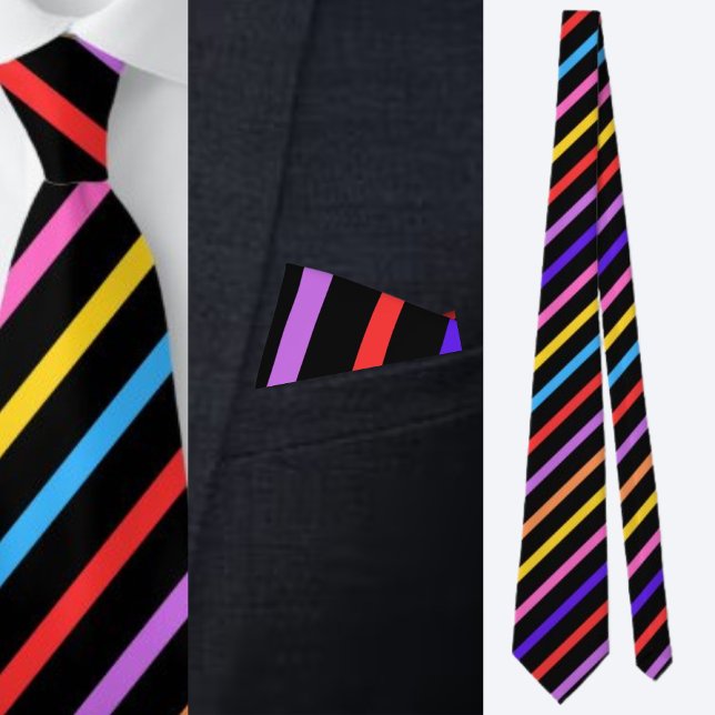 Corbata Patrón de rayas multicolor (Subido por el creador)