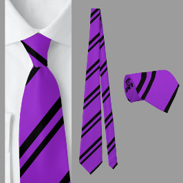 Corbata Patrón de rayas negras púrpura