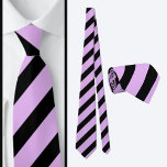 Corbata Patrón de rayas negras púrpura<br><div class="desc">Corbata púrpura de cuello del patrón rayado negro.</div>