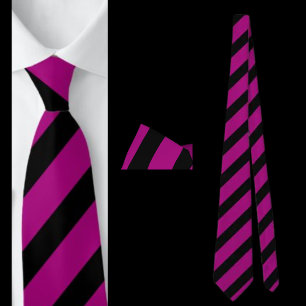Corbata Patrón de rayas negras púrpura