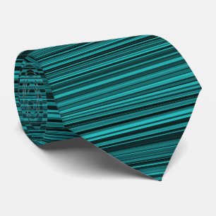 Corbata Patrón de rayas negro y verde azulado