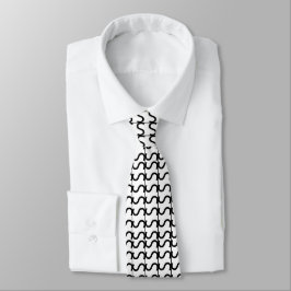 Corbata Patrón de rayas onduladas en blanco y negro