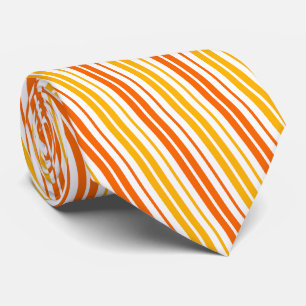 Corbata Patrón de rayas verticales de naranja y blanco ama