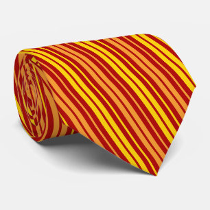 Corbata Patrón de rayas verticales de naranja y rojo amari