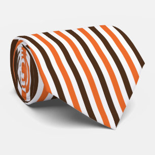 Corbata Patrón de rayas verticales marrón naranja
