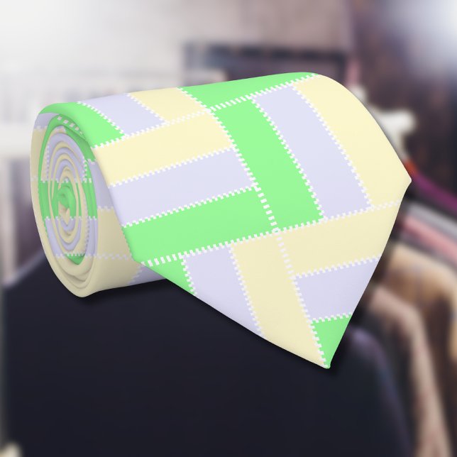 Corbata Patrón de rectángulos Pastel Líneas de puntos blan (Subido por el creador)