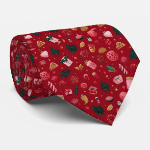 Corbata Patrón de regalos navideños de fresa festivos