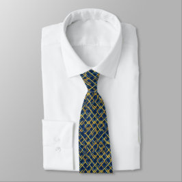 Corbata Patrón de rejilla azul y amarillo