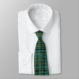 Corbata Patrón de rejilla azul y amarillo