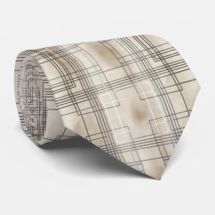 Corbata Patrón de rejilla geométrica minimalista