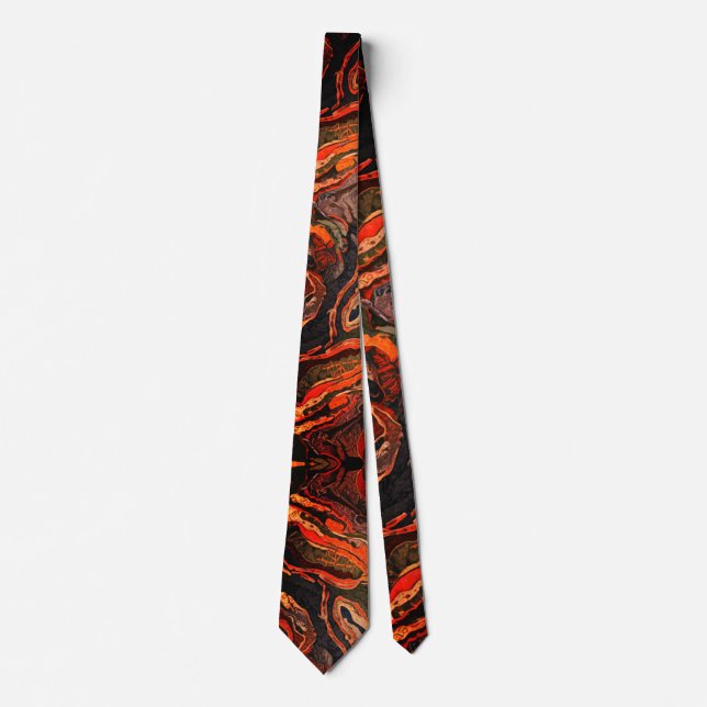 Corbata Patrón de remolino de tonos terrosos abstractos (Anverso)