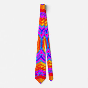 Corbata Patrón de Remolinos de Color Neon