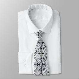 Corbata Patrón de repetición de la curva blanca gris negra