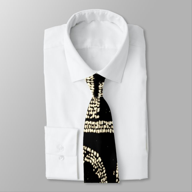 Corbata Patrón de resumen negro y crema (Atado)