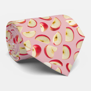 Corbata Patrón de Rodaja de Manzana Roja