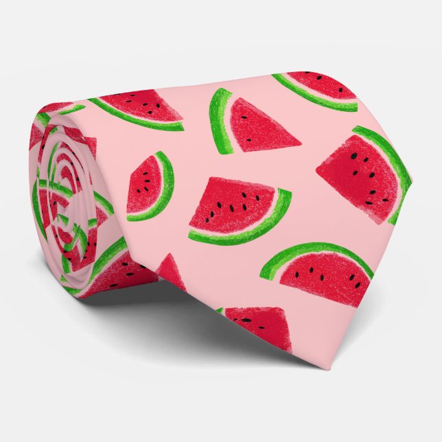 Corbata Patrón de Rodaja de Sandía (Enrollado)