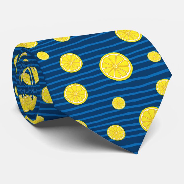 Corbata Patrón de rodajas de limón (Enrollado)