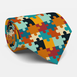 Corbata Patrón de rompecabezas estético vintage