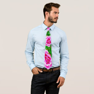 Corbata patrón de rosa rojo bonito