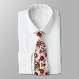 Corbata Patrón de Rosas romanos rojos