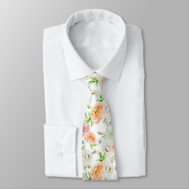 Corbata Patrón de Rosas románticos Pastel (Atado)