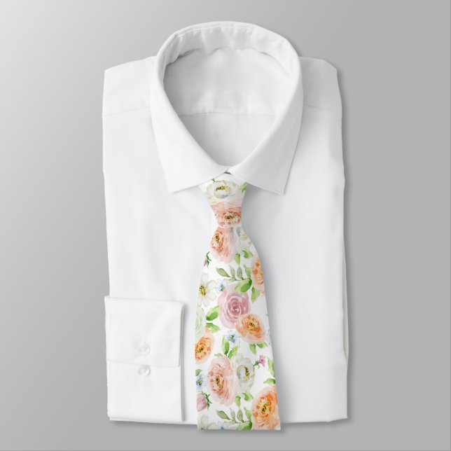 Corbata Patrón de Rosas románticos Pastel (Atado)