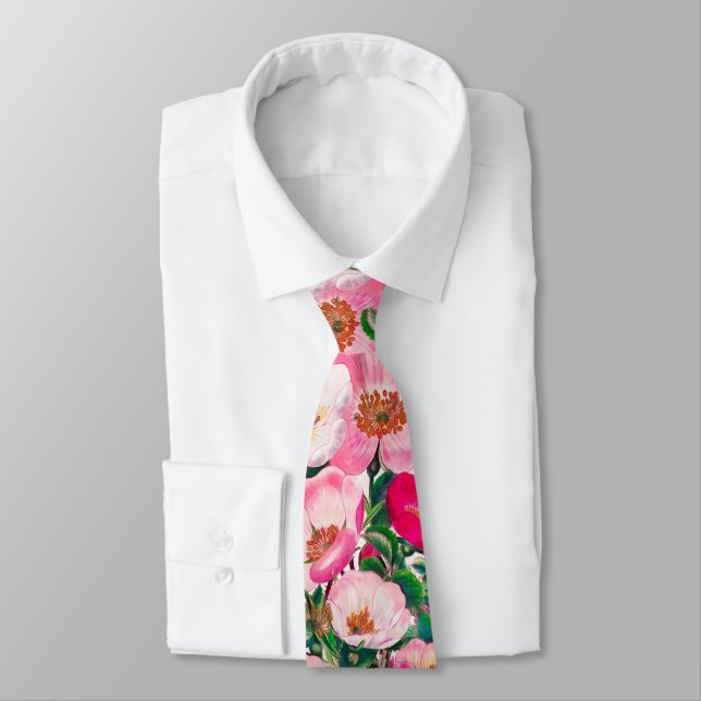 Corbata Patrón de Rosas salvajes (Atado)