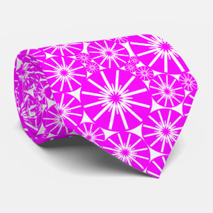 Corbata Patrón de rueda de estrella III - Magenta sobre bl