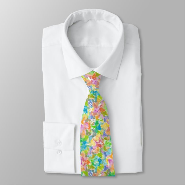 Corbata Patrón de salpicadura de pintura de verano vibrant (Atado)