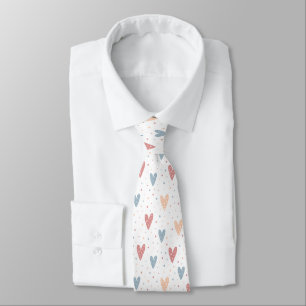 Corbata Patrón de San Valentín de Corazones y puntos lindo
