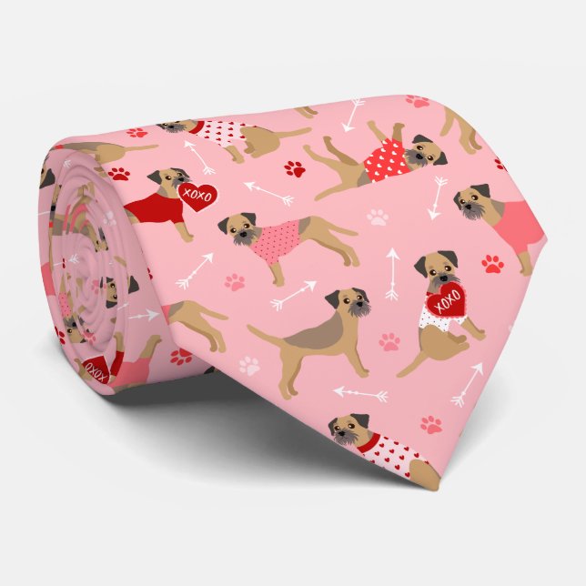Corbata Patrón de San Valentín de fronteras (Enrollado)