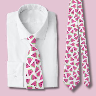 Corbata Patrón de sandía rosa