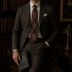 Corbata Patrón de seda de jacquard de lujo con escudo herá