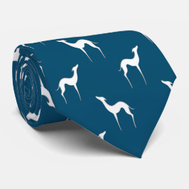 Corbata Patrón de silueta de guijarro de galgo italiano az