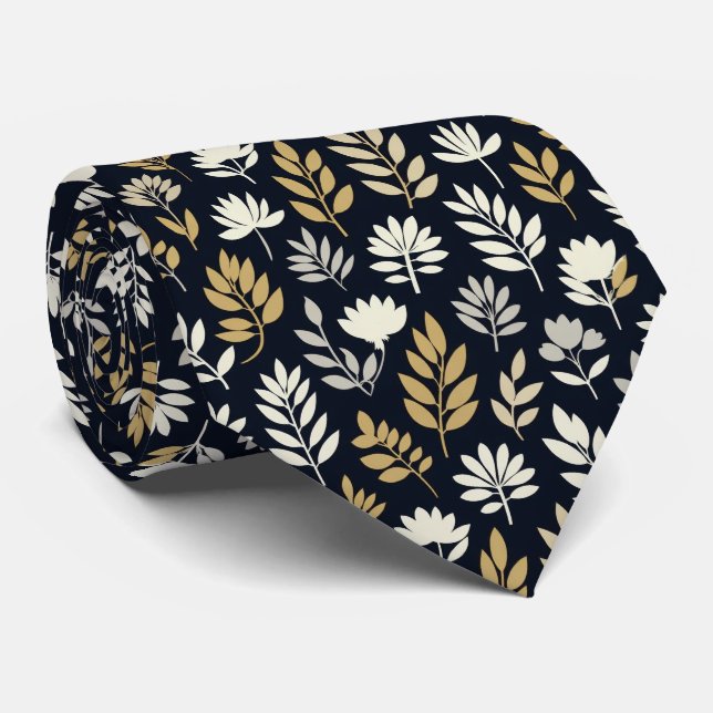 Corbata Patrón de silueta floral (Enrollado)