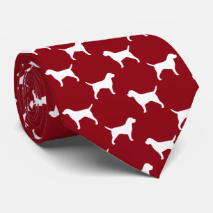 Corbata Patrón de siluetas de Border Terrier Rojo