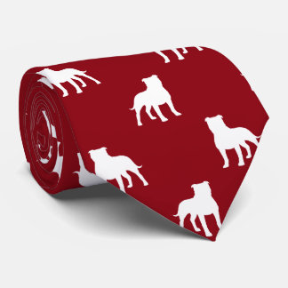 Corbata Patrón de siluetas de perro del toro de Staffordsh