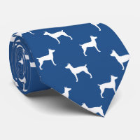 Patrón de siluetas de Rat Terrier Azul y Blanco