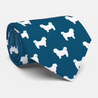 Patrón de siluetas shiítas tzu azul y blanco
