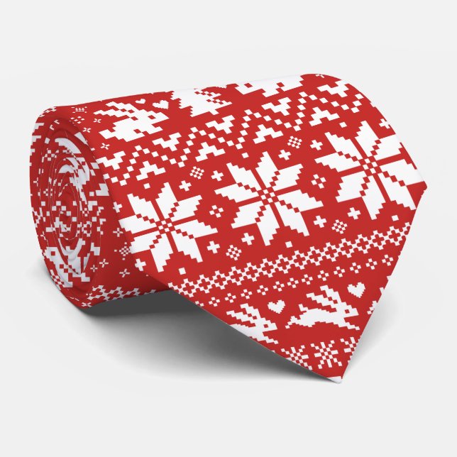 Corbata Patrón de suéter de Navidad de conejitos festivos (Enrollado)