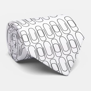 Corbata Patrón de sujetapapeles negro y blanco