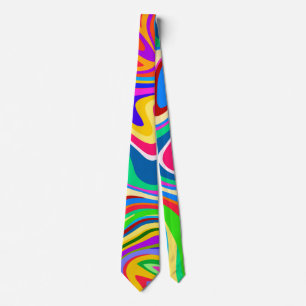 Corbata Patrón de superficie de arco iris retro de Hipste