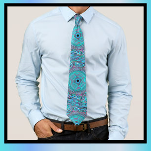 Corbata Patrón De Swirl Azul Dibujado A Mano