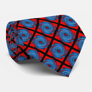 Corbata Patrón de Swirl negro azul rojo blanco